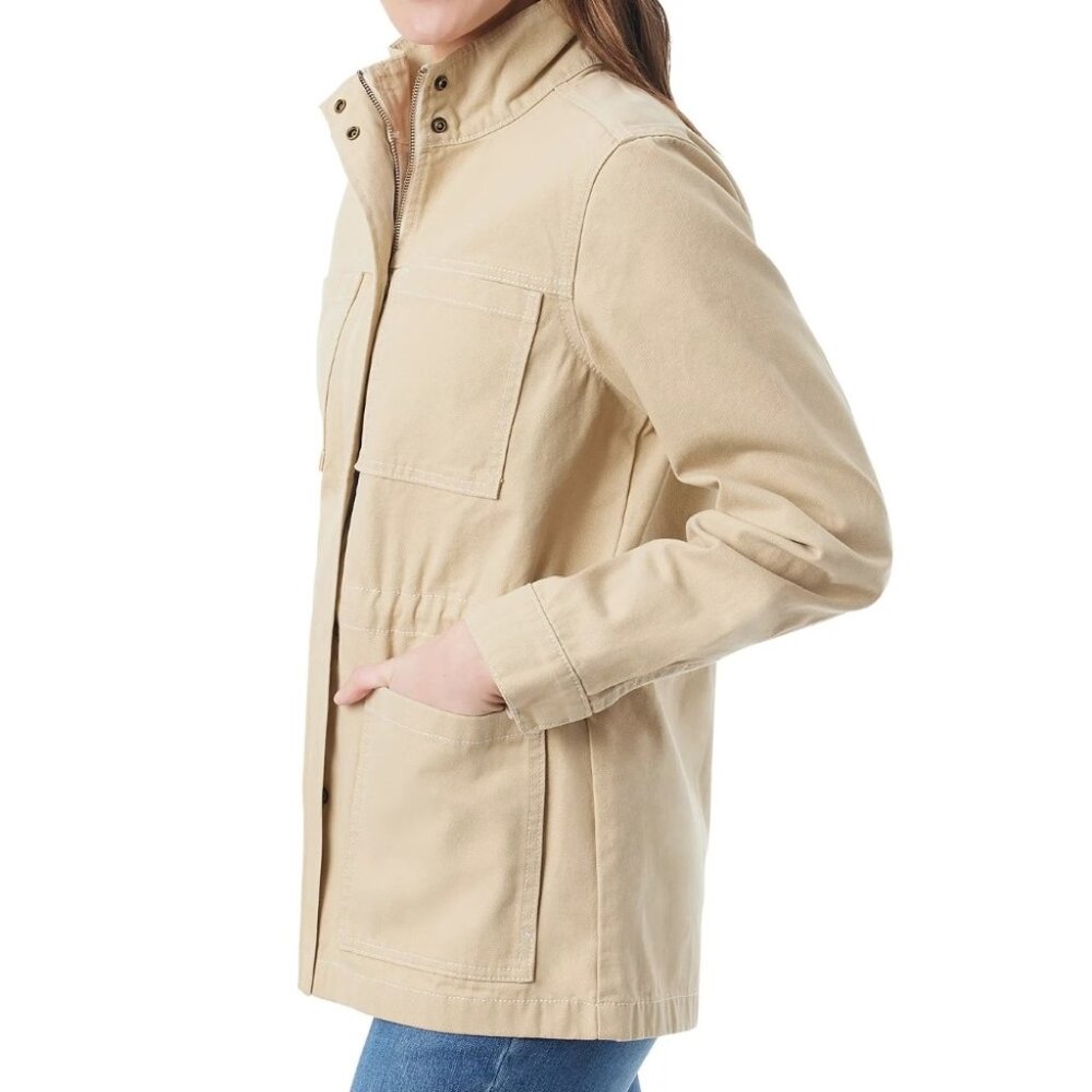 Gloria Vanderbilt Khaki Tan Cotton Canvas Anorak Utility Jacket Size XXL - Picture 3 of 10
